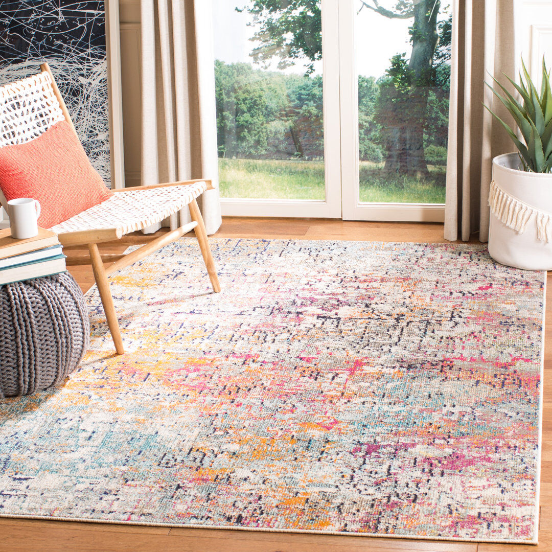 Rio Farmersville Abstract Area Rug Pink Rectangle 183 x 274 cm