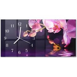 WANDUHR aus Glas 60x30 cm - Orchidee