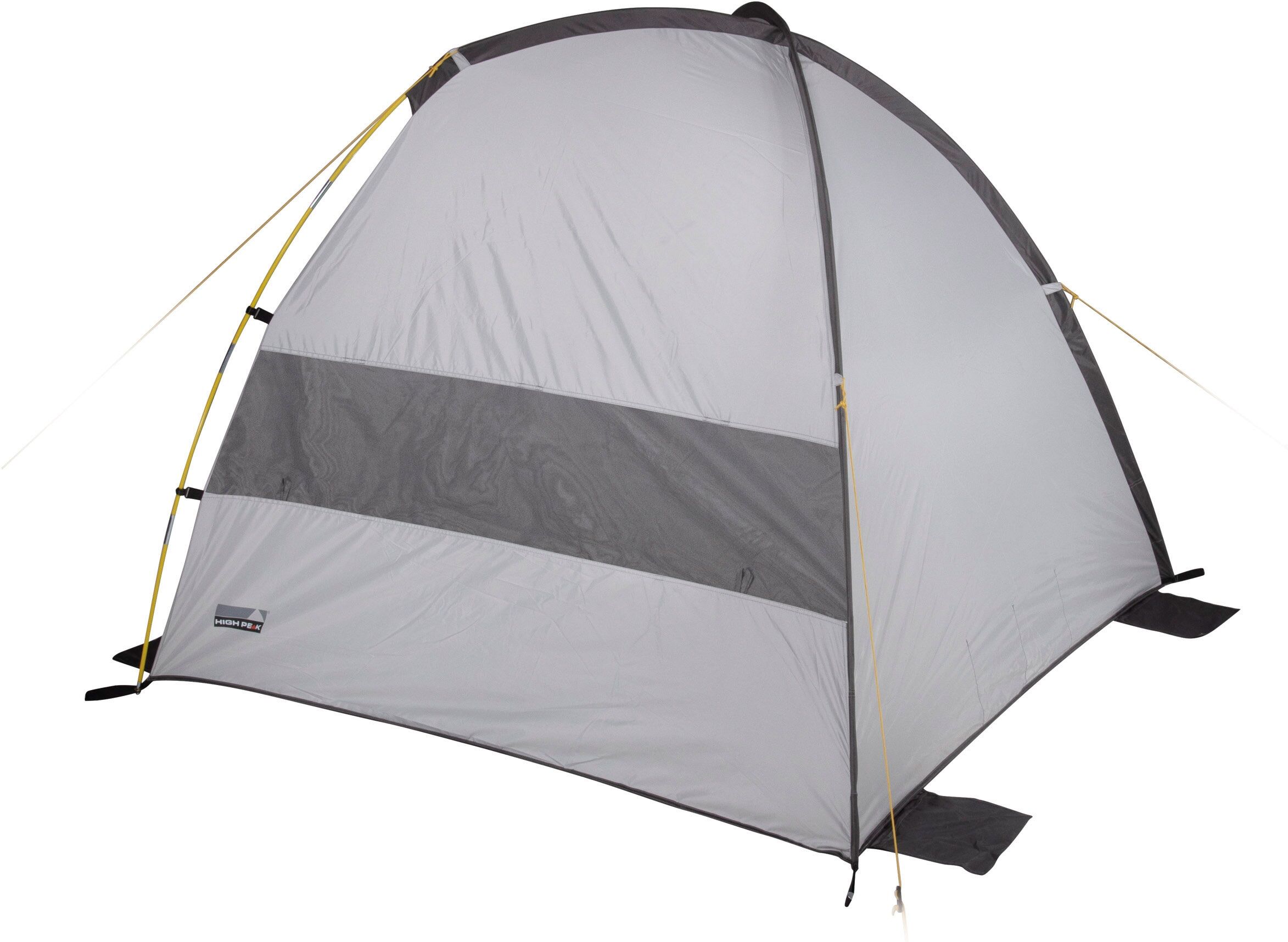 Strandmuschel HIGH PEAK "Rapid Beach 80", grau (aluminium, dunkelgrau), Zelte, B/H/L: 200cm x 130cm x 150cm, Strandmuschel, UV 80 Schutz, B:200cm H:130cm L:150cm aluminium, dunkelgrau B/H/L: 200cm x 130cm x 150cm