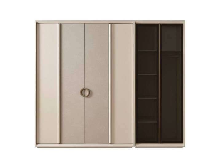 Villa Möbel Kleiderschrank (Kleiderschrank, 1-St., 6 trg. Kleiderschrank) Kleiderschrank Creme mit viel Stauraum für das Schlafzimmer