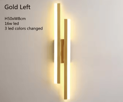 Inspire Curations Copper Line LED Wall Lamp Modern Acrylic Wall Sconce gold Left 3 Colors Changed
