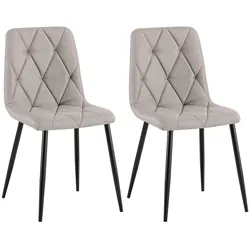 CLP 2er Set Esszimmerstuhl Clairton Stoff   Farbe: hellgrau, Material: Stoff