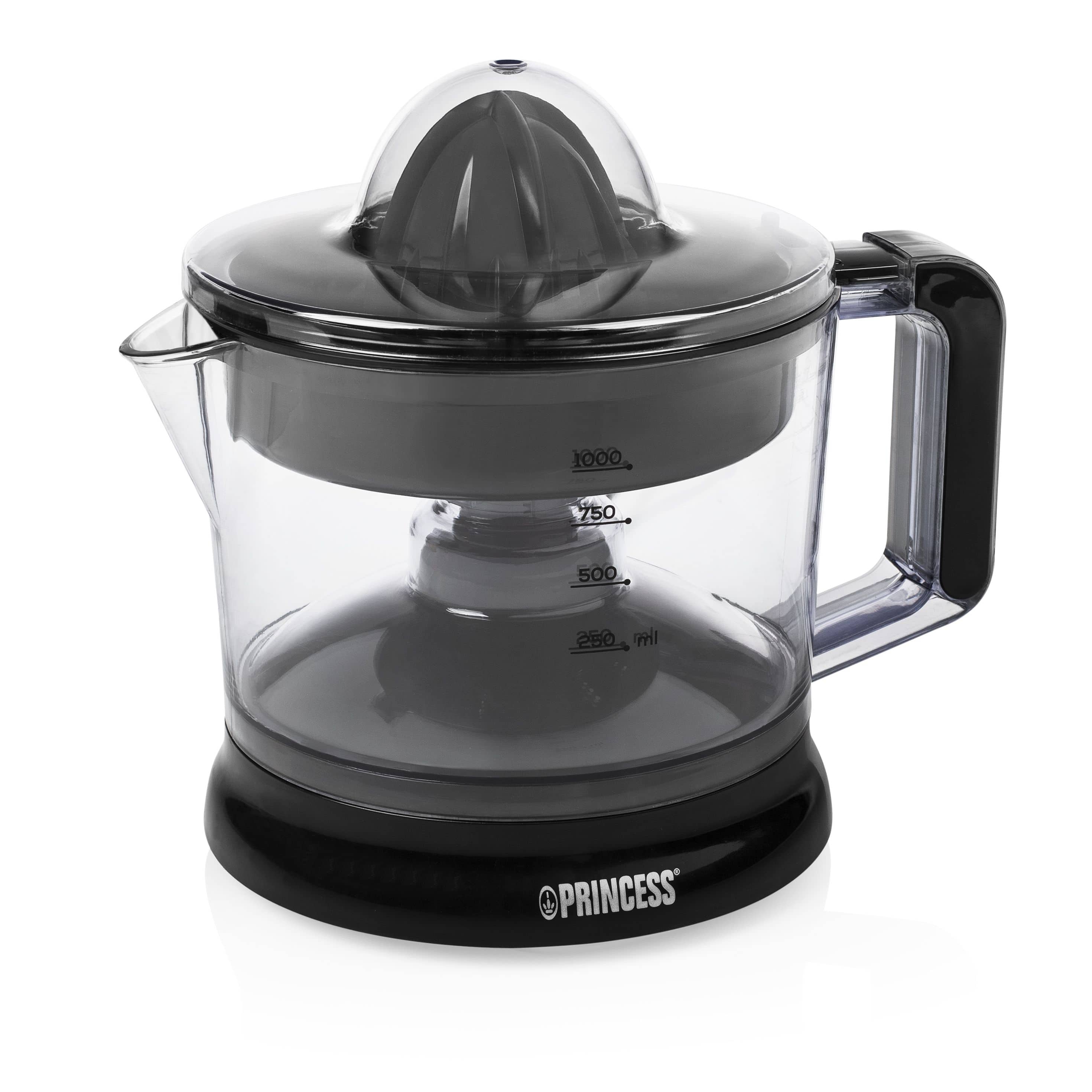 PRINCESS 201004 Classic Zitruspresse 25 W (Schwarz, Transparent) 01.201004.01.001