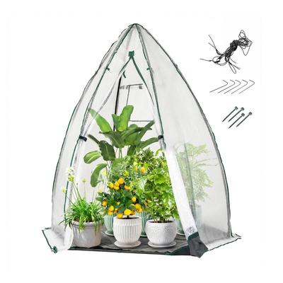 Helloshop26 - Mini-Gewächshaus tragbar 1 Stück 160 x 139 x 182 cm leicht zugänglich optimaler Wetterschutz modernes Design weißes PE 20_0018506