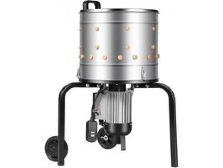 VEVOR Plumeuse Volaille Électrique 500 W Plumeuse à Poulet Tambour Acier Inoxydable 40x35 cm Machine d'Épluchage 114 Doigts Souples, Roues de Transport, 230 tr/min, pour Plumer Poules Canards Dindes