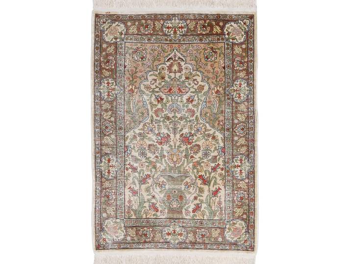 Hereke Seide Teppich 66x99 Handgeknüpft Orientteppich Seide