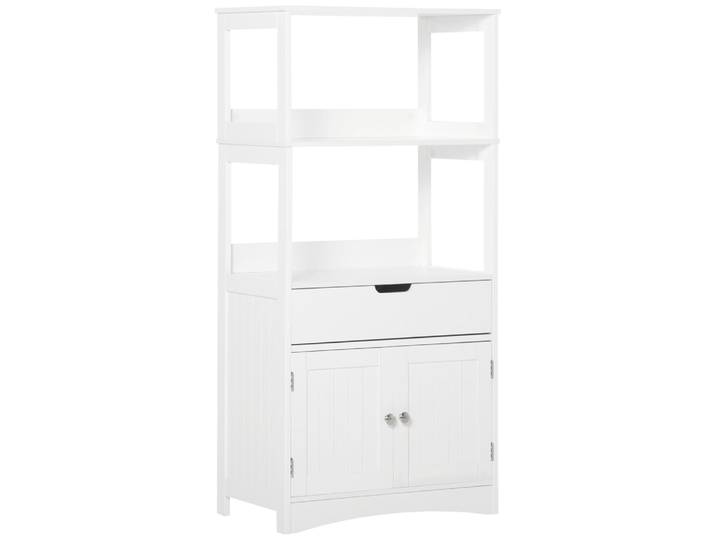Meuble de salle de bain multi-rangement blanc