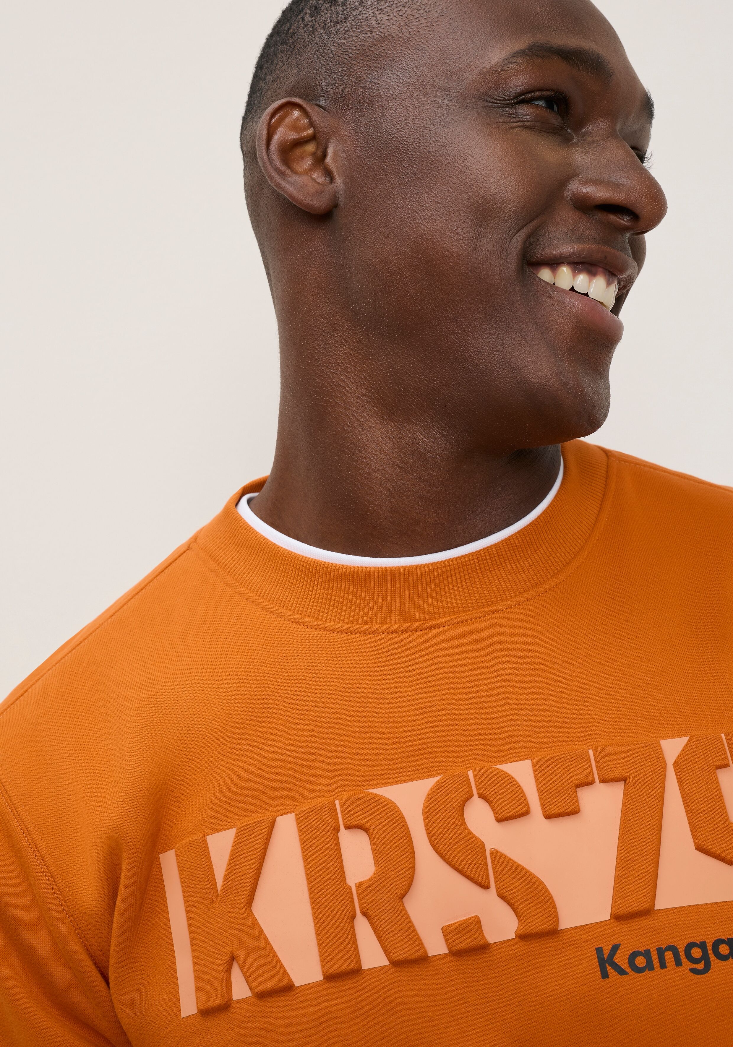 Sweatshirt KANGAROOS, Herren, Gr. 4XL, orange (rostrot), Obermaterial: 60% Baumwolle, 40% Polyester, Rundhals, angesetztes Bündchen, Sweatshirts Sweatshirt, 3D Druck, gedecktes Orange, aus Baumwolle und Polyester rostrot 4XL