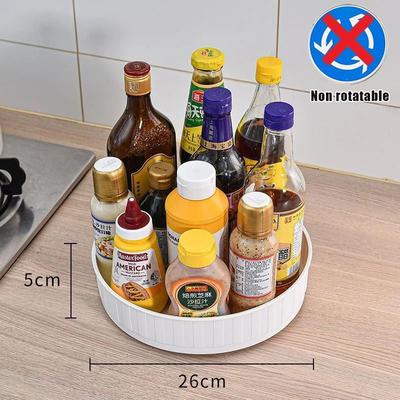 Uplift Essentials 360 Degree Rotatable Kitchen Condiment Organizer Round Non Slip Spice Storage Tray green