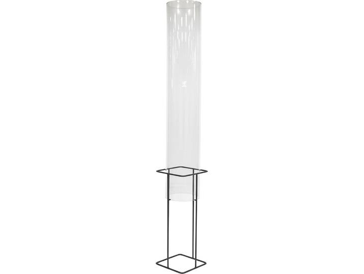 Relaxdays Colonne à poissons\, H x P : 108 x 20 cm\, acrylique\, métal\, tour à poissons pour bassin de jardin\, décoration de bassin\, transparent/gris
