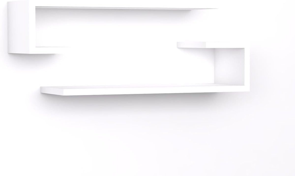 Houten Wandrek Wit - Zwevende Plank voor Decoratie - 60 cm Lengte