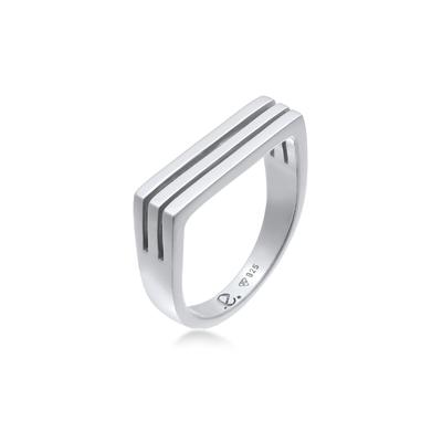 Partnerring ELLI PREMIUM "Ring Siegelring Rechteck Trend Form 925 Silber" Gr. 64, silber, Fingerringe, Damen, 64, Silber 925 (Sterlingsilber)