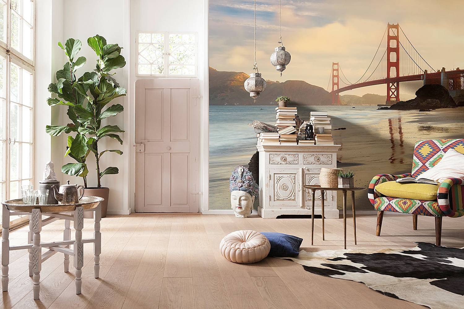 home24 Vliesbehang Golden Gate Mural B: 400 cm, H: 260 cm