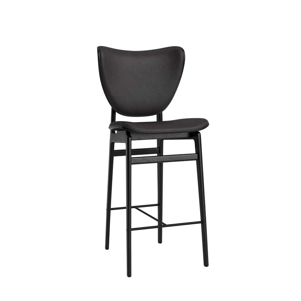 NORR11 Elephant Barhocker gepolstert (Gestell Eiche schwarz, Dunes Leder anthraz... Gestell Eiche schwarz, Dunes Leder anthrazit W1Ele12041FSCoblvl21003