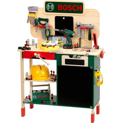 Spielwerkbank KLEIN "BOSCH Holzwerkbank", bunt, Rollenspielzeug, KinderB:77cm H:106cm T:29cm, MDF - Mitteldichte Holzfaserplatte, mit Sound, B:77cm H:106cm T:29cm