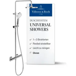 Villeroy & Boch, Duschsystem, Universal Showers Duschsystem mit drei Funktionen für Wandmontage
