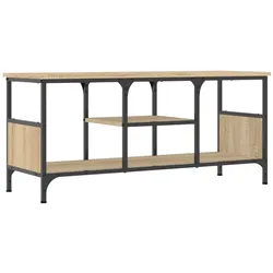 Helloshop26 - Praktisches TV-Möbel im Industrial-Stil mit Regalböden 100 x 35 x 45 cm aus Sonoma-Eichenholz-Verbundwerkstoff