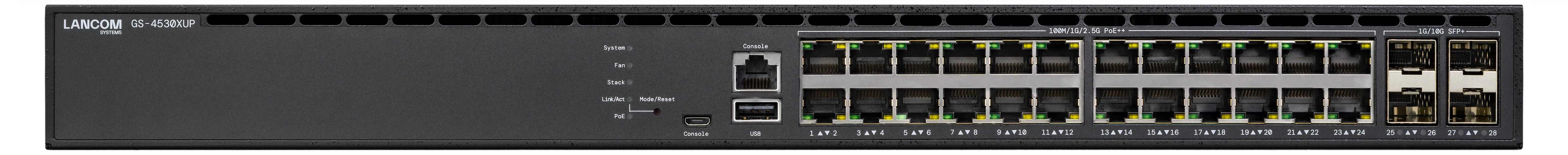 LANCOM GS-4530XUP, Managed, L3, 2.5G Ethernet (100/1000/2500), Power over Ethernet (PoE), Rack-Einbau, 1U