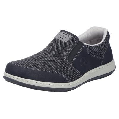 Slipper RIEKER, Herren, Gr. 40, Textil, schwarz, Nubuklederimitat, Textil, Schuhe Slipper, Slip-on Sneaker, Schlupfschuh, Halbschuh, Freizeitschuh mit Stretch