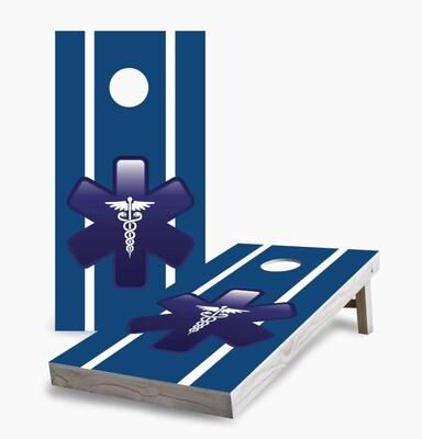 Skip's Garage EMT Blue Regulation 2x4 Cornhole Game Set