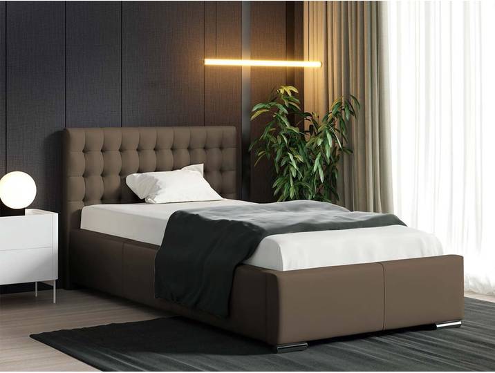 MIRJAN24 Polsterbett Porto Mini, Bettkasten für die Bettwäsche mit Gasdruckfeder, Lattenrost ist integriert (Farbe: Soft 030, Größe: 90 x 200 cm)