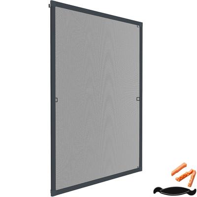 TecTake GmbH tectake 1 Fliegengitter, FENSTERFLIEGENGITTER, Aluminiumrahmen, Fiberglas, 100x120 cm, zuschneidbar, wetterfest, anthrazit