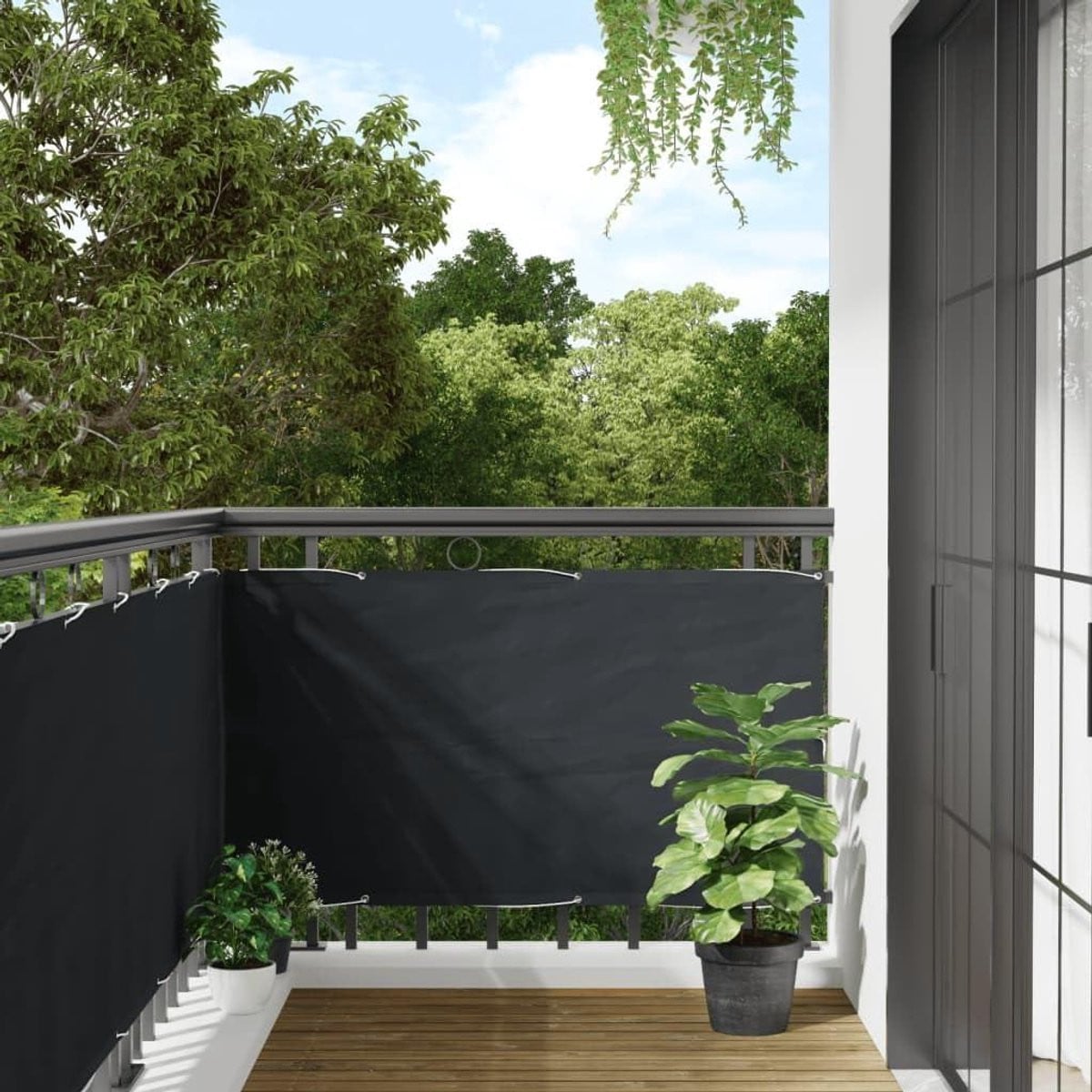 Balkonscherm Privacyscherm Antraciet - Waterdicht Oxford Stof - 75 x 400 cm
