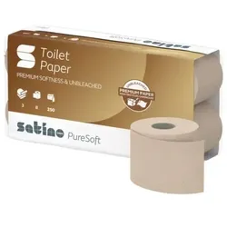 Satino 100% recycelt - aus Karton, ungebleicht für eine natürliche Farbe, dermatologisch geteste. beinhaltet: 1 Pack-8 Rollen