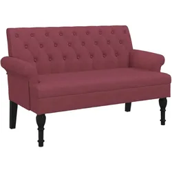 vidaXL Sitzbank mit Rückenlehne Weinrot 120x62x75,5 cm Stoff