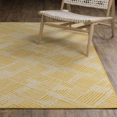 Style Haven Harlowe Geometric Cross-hatch Yellow/ Ivory Area Rug