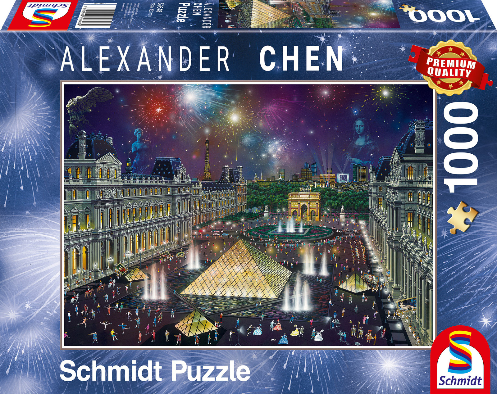 Schmidt Spiele Puzzel 1000 stukjes Vuurwerk bij het Louvre A. Chen