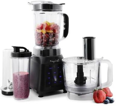 MegaChef 8 Cup 1400W Digital Blender with 5 Cup Food Processor and Two 24 Ounce Travel Cup Combo Set