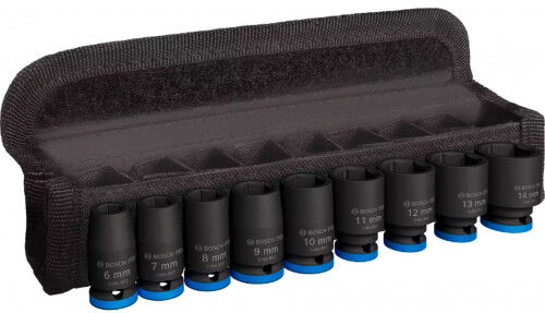Bosch PRO Impact Socket Set, 1/4&amp;quot;, Standard, 9 pces 2608003034