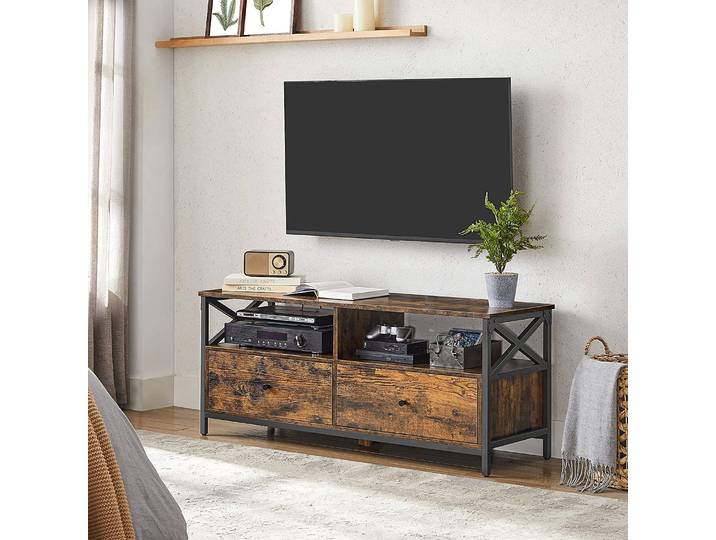 TV-Lowboard II Front & Korpus: Spanplatte, beschichtet Gestell: Metall, pulverbeschichtet Braun 120 x 50 x 40cm