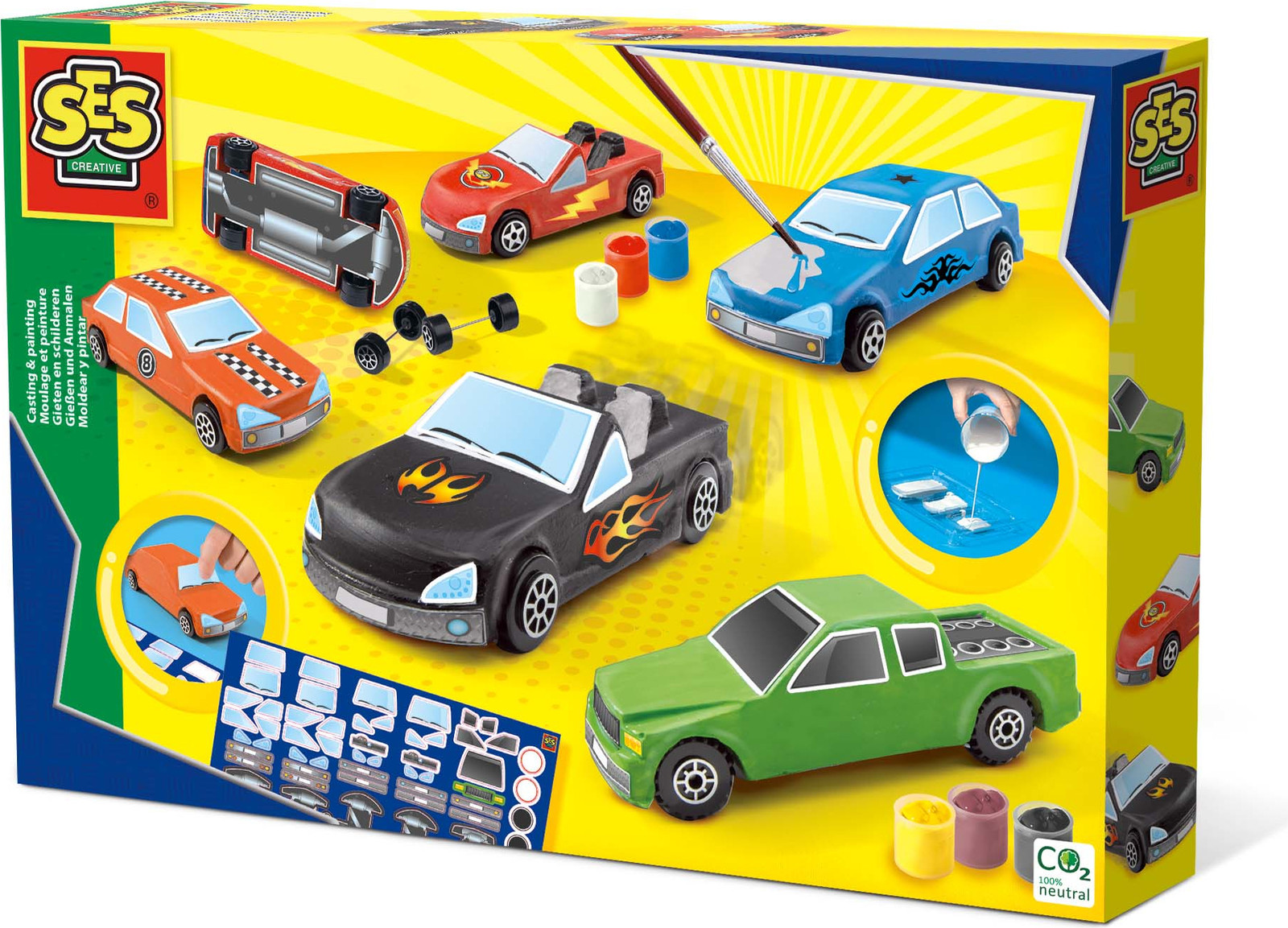 SES Creative Car Molding and Painting Kit met snel droog gips voor kinderen vanaf 6 jaar