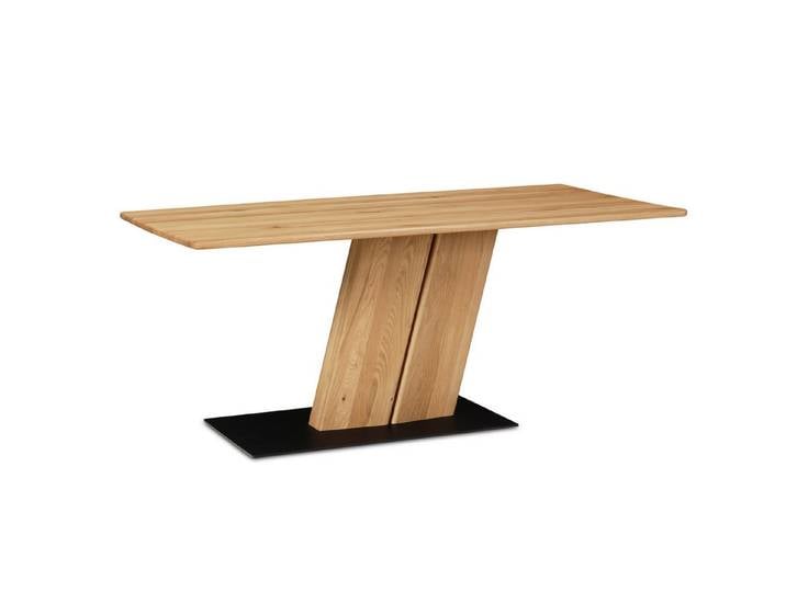 58 aufm Kessel Esstisch Säulentisch rechteckig Dyani 130x76x90 Massivholz Wildeiche (inkl. Versand, Lieferung bis Verwendungsstelle), Stabiler Stand dank Säulengestell und hochwertigen Materialien