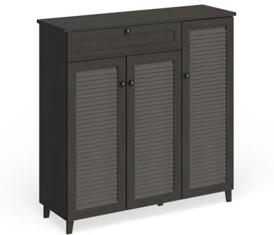Porch & Den Rocheblave Espresso Wood Shoe Storage Cabinet