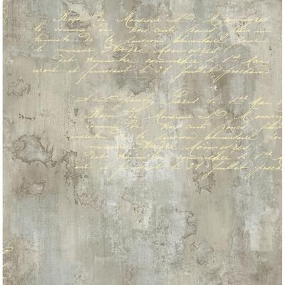 Seabrook Designs Chandler Faux Script Unpasted Wallpaper