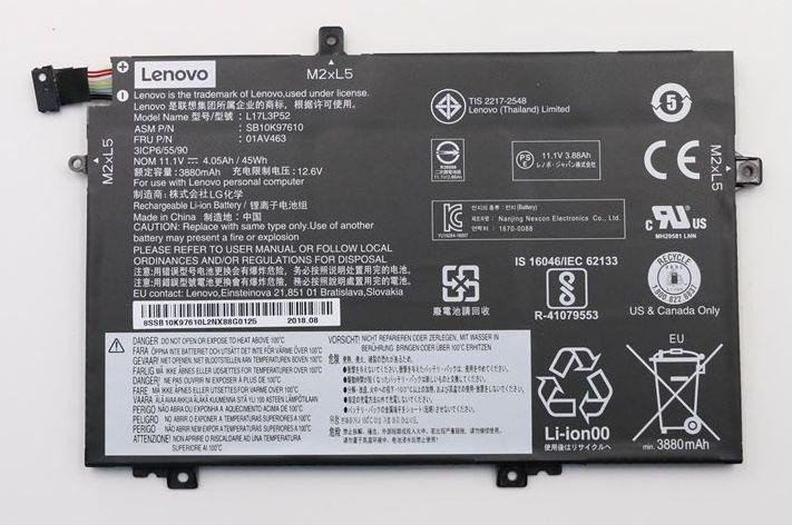 Lenovo interne batterij, type 3C, 45Wh, lithium-ion
