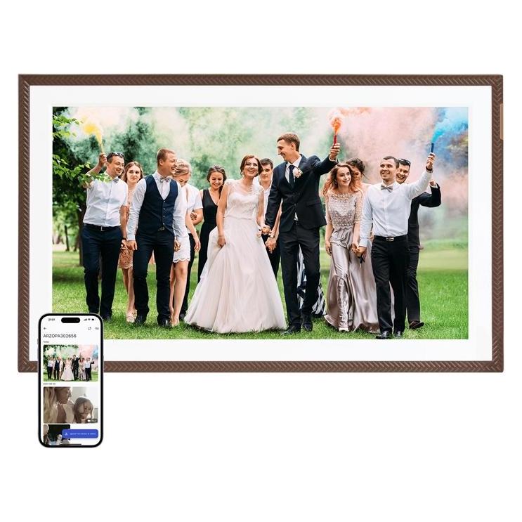 Arzopa D156 (brown) 15.6" digital photo frame (15.60", 1920 x 1080 Pixel) (D156 DARK BROWN)