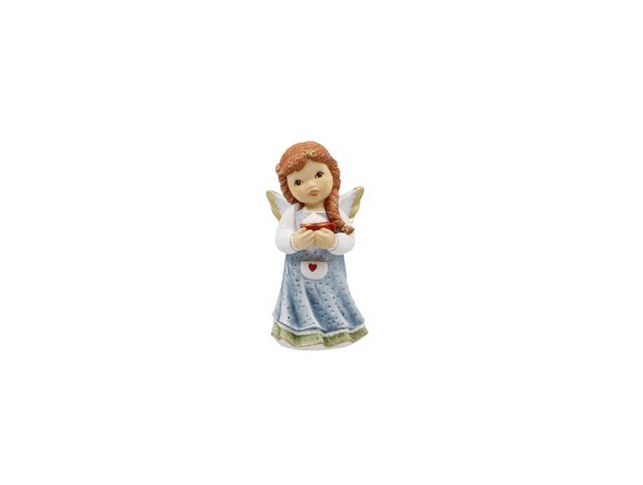 Engelfigur GOEBEL Heiße Schokolade , blau (bunt), B:5cm H:5cm T:10cm, Dekofiguren, Engelfigur