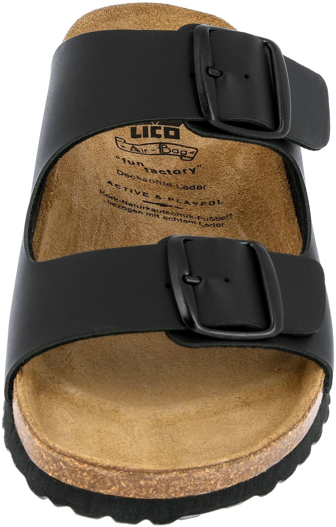 Pantolette LICO "Pantolette Bioline Man", Herren, Gr. 50, schwarz, Synthetik, Schuhe Pantolette schwarz 50