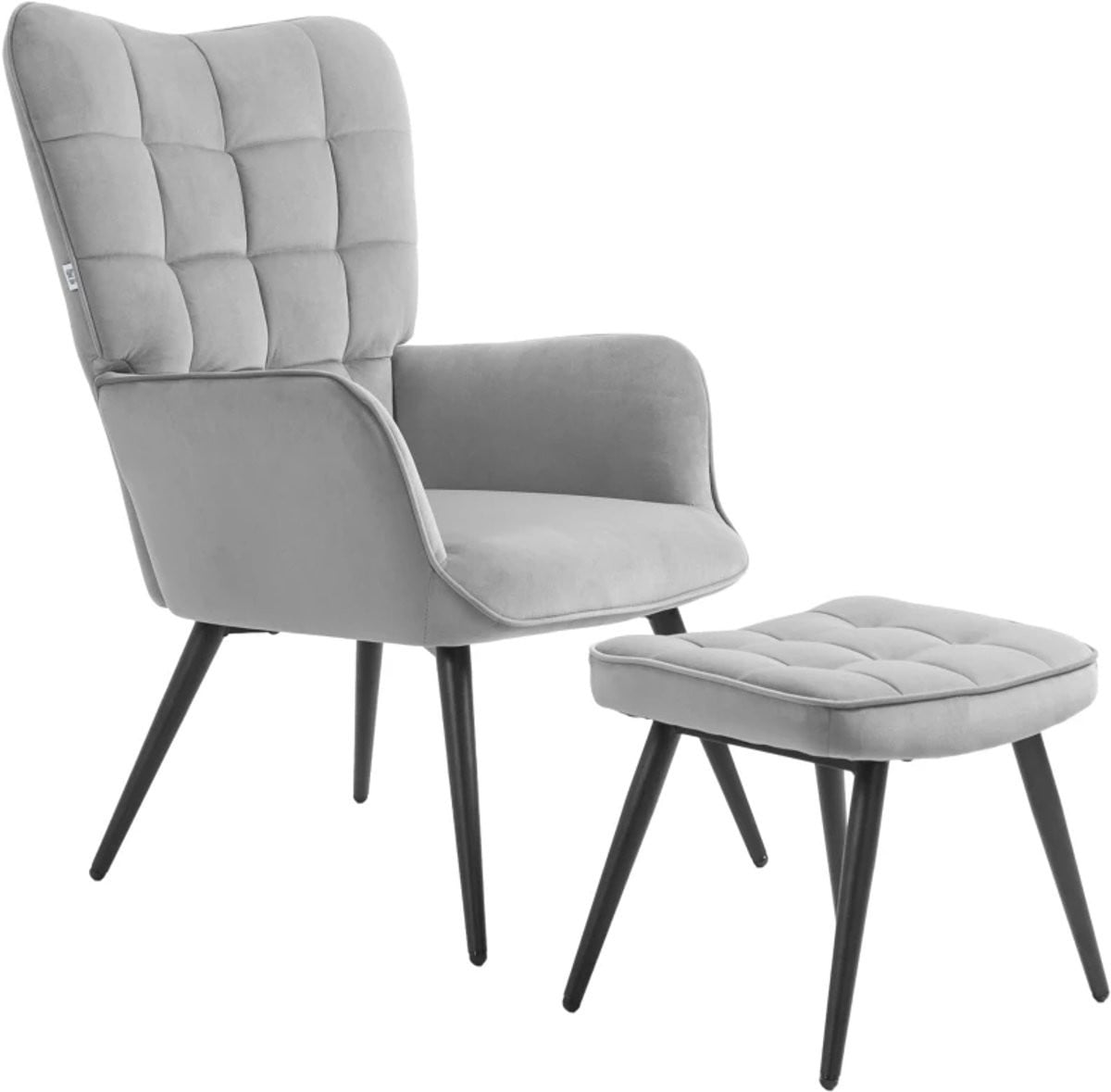 Moderne grijze relaxfauteuil met voetenbank voor volwassenen
