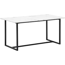Esstisch Marmoroptik Weiß/Schwarz ca. 180x90x76 cm