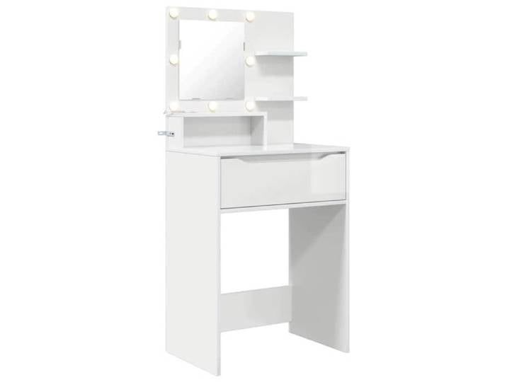 En solde  Table de Beauté moderne Tables de maquillage pour chambre avec tiroir Blanc brillant A605
