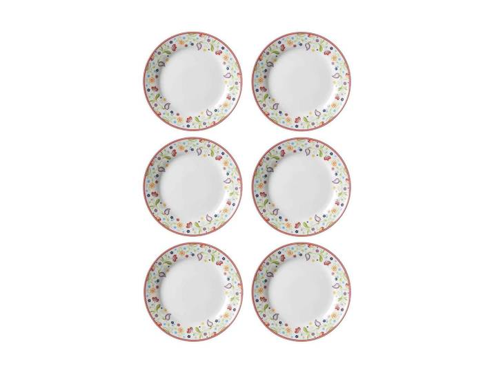 Ritzenhoff Breker Dessertteller Shanti bunt ø 20 cm 6er Set, Mehrfarbig, Keramik, Geschirr, Teller