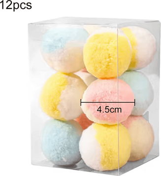 Inspire Curations Soft Pom Pom Cat Toy Balls Lightweight Interactive Play Balls For Cats & Kittens b