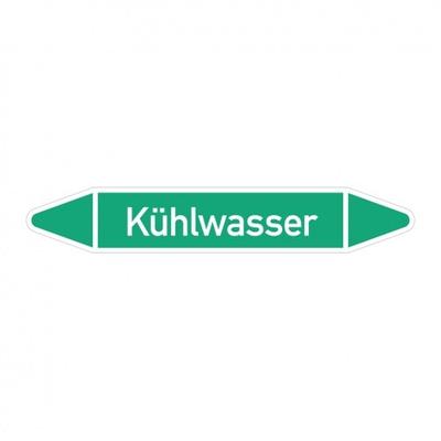 Aufkleber I RKZ-Etikett Kühlwasser,DIN 2403,grün/weiß,für Ø 60-90mm,310x52mm,3/Bogen