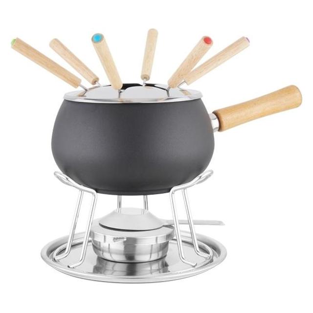 EVA Schwarz matt emailliertes Fondue-Set 12 (43366716)
