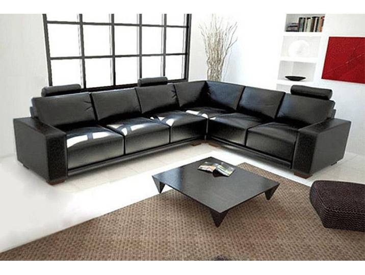JVmoebel Ecksofa Elegantes Ledersofa in modernem Design mit geradliniger Formgebung, 1 Teile, Made in Europa
